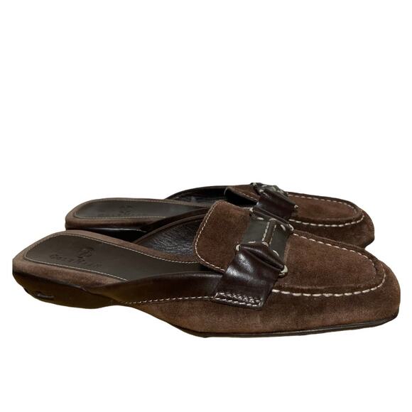 Cole Haan Nike Air Brown Suede Slides Mules D20286 6.5 - Picture 1 of 7